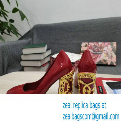 Dolce  &  Gabbana Logo Heel 10.5cm Patent leather Pumps Red 2022